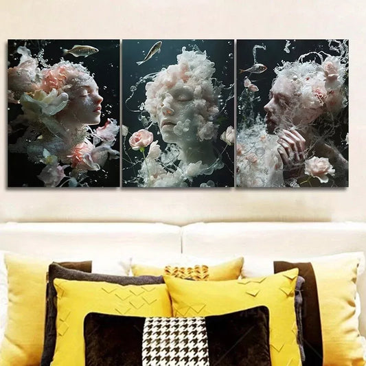 3pcs  Ethereal Figures Canvas Nature Wall Art Set Canvas Framed 40x60cm - High Quality Print 100% Australian Made Wall Canvas Ready to Hang