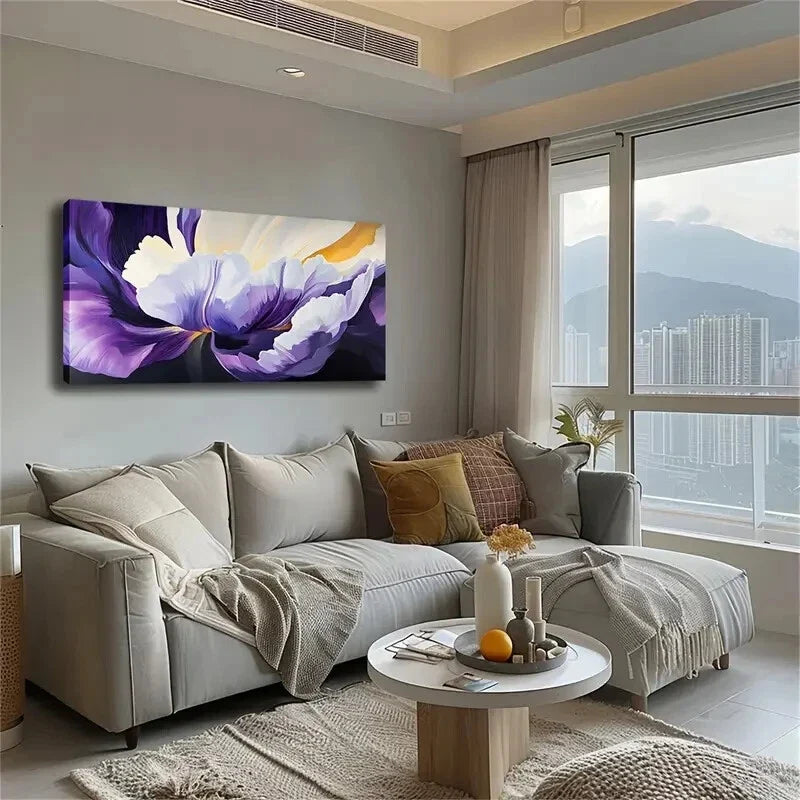 Vibrant Purple Orange Gradient Wall Art Canvas Office Home Room Framed 120x60cm