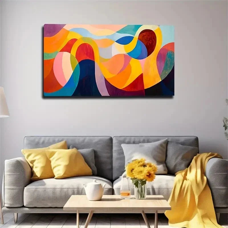 Vibrant Abstract Modern Décor Wall Art Canvas Office Home Room Framed 120x60cm