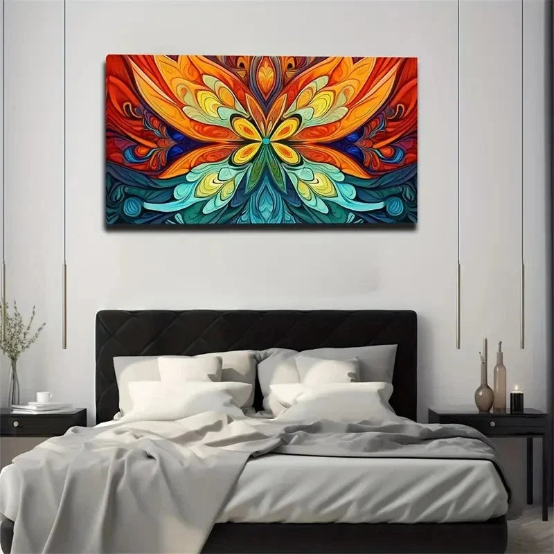 Abstract Butterfly Wall Art Canvas Office Home Room Framed 80x45cm