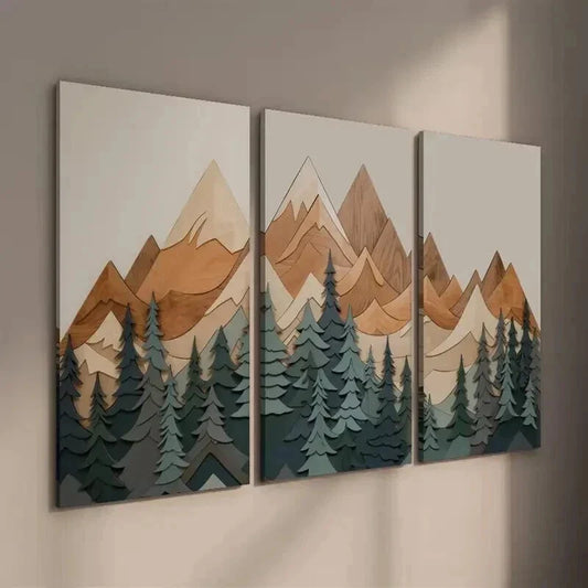 3pcs Abstract Nature Tree Landscape Decor Wall Art Set Canvas Framed 40x60cm - High Quality Print 100% Australian Made Wall Canvas Ready to Hang