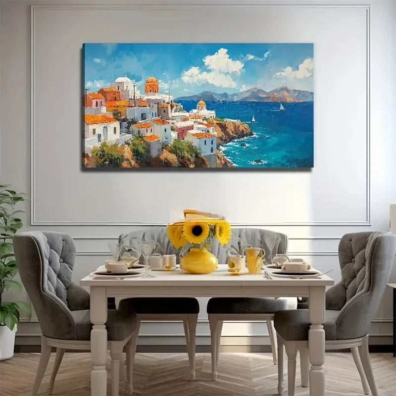 Beautiful House On The Island Wall Art Canvas Office Home Room Framed 120x60cm