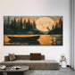 Lake Forest Moonlight Boat Wall Art Canvas Office Home Room Framed 120x60cm