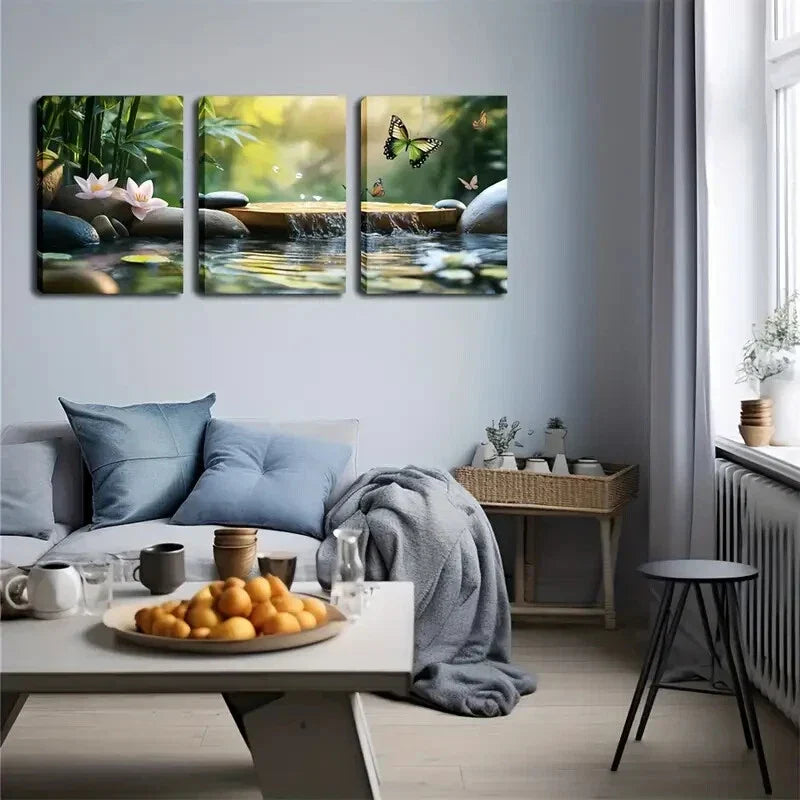 3pcs float and play on the water butterfly Wall Art Set Canvas Framed 40x60cm - High Quality Print 100% Australian Made Wall Canvas Ready to Hang