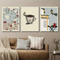 3pcs Coffee Butterfly Tree Botanical Flower Wall Art Set Canvas Framed 40x60cm - High Quality Print 100% Australian Made Wall Canvas Ready to Hang