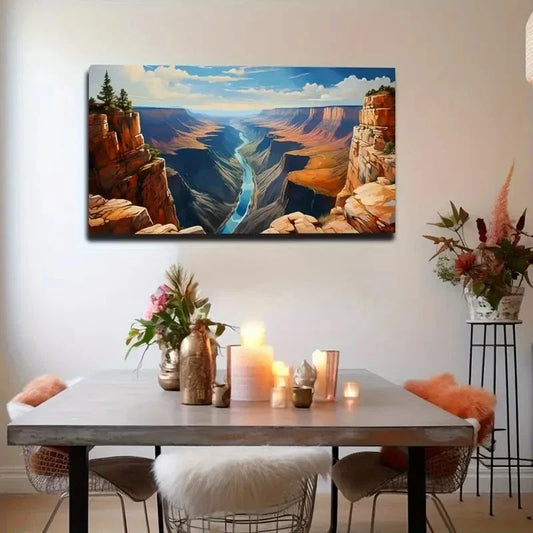Grand Canyon Vibrant Landscape Wall Art Canvas Office Home Room Framed 80x45cm