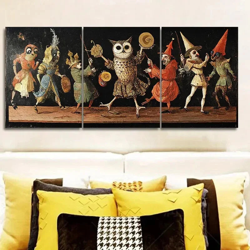3pcs In the workshop Art Painting Metal Print Ready to Hang Art