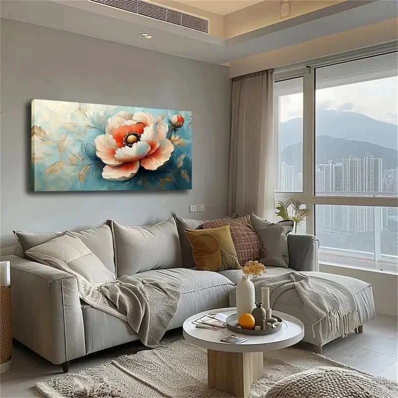 Blooming Flower Design Modern Wall Art Canvas Office Home Room Framed 120x60cm
