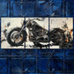 3pcs Retro Motorcycle Black Darkness Perfect Wall Art Set Canvas Framed 40x60cm - High Quality Print 100% Australian Made Wall Canvas Ready to Hang