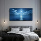 Evening Sky Moonlight Calm Sea Wall Art Canvas Office Home Room Framed 120x60cm