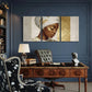 3pcs Golden Leaf Woman Portrait Elegant Metal Print Ready to Hang Art