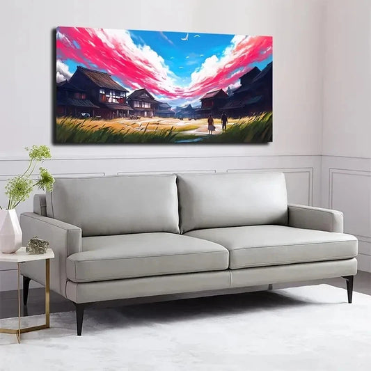 Landscape with Soaring Wall Art canvas office home room framed 120x60cm
