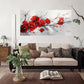 Abstract Red Flower Wall Art Canvas Office Home Room Framed 120x60cm