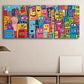 3pcs Abstract Cartoon Faces Colourful Metal Print Ready to Hang Art