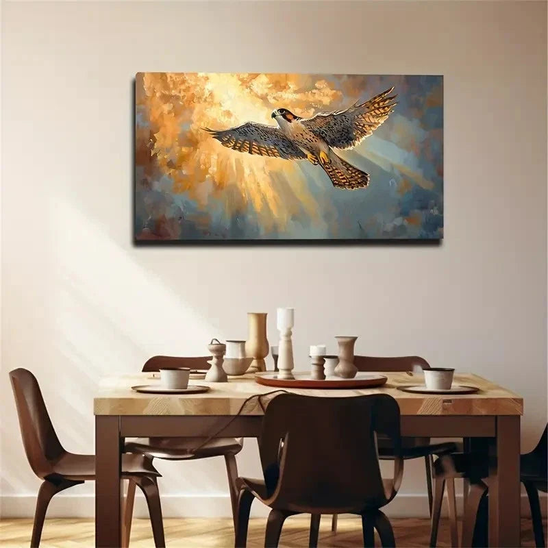Flying Eagles Sunlight Décor Wall Art Canvas Office Home Room Framed 120x60cm