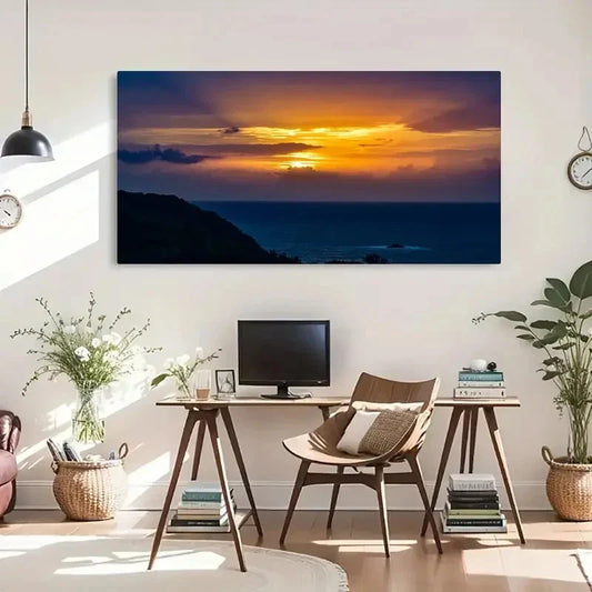 Vintage & Contemporary Seaside Wall Art Canvas Office Home Room Framed 120x60cm