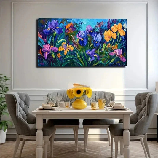 Colorful Warble Flower Wall Art Canvas Office Home Room Framed 120x60cm