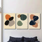 3pcs Vibrant Orange, Black, Beige & Green Metal Print Ready to Hang Art