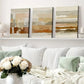 3pcs Abstract Geometric Beige Earth Tone Nordic Wall Art Set Canvas Framed 40x60cm - High Quality Print 100% Australian Made Wall Canvas Ready to Hang