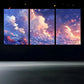 3pcs Baiyun White Clouds and Sunset Metal Print Ready to Hang Art