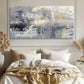 Golden Splatter Design Abstract Wall Art Canvas Office Home Room Framed 80x45cm