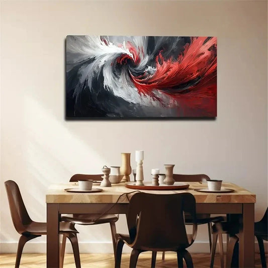 White And Black Vortex Design Wall Art canvas office home room framed 120x60cm