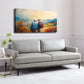 Elderly Couple Serene Autumn Wall Art Canvas Office Home Room Framed 120x60cm