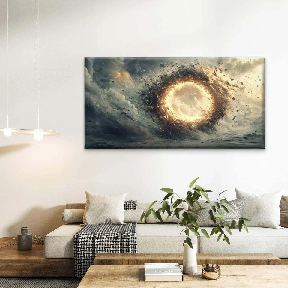The Singularity Cycle Wall Art Canvas Office Home Room Framed 120x60cm