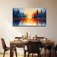 Sunset Pine Forest Suitable Wall Art Canvas Office Home Room Framed 120x60cm