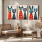 3pcs Colorful Polka Dots & Geometric Patterns Metal Print Ready to Hang Art