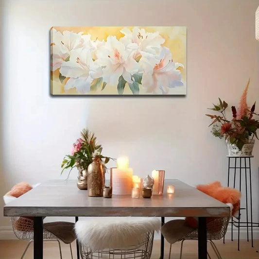 Elegant Lilies Centerpiece Wall Art Canvas Office Home Room Framed 120x60cm
