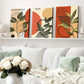 3pcs Modern Art Plants Linear Terracotta Tones Wall Art Set Canvas Framed 40x60cm - High Quality Print 100% Australian Made Wall Canvas Ready to Hang