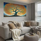 Modern Ethereal Tree Vibrant Wall Art wall canvas office home room framed 120x60cm