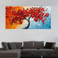 Abstract Red Leaves Tree Décor Wall Art Canvas Office Home Room Framed 120x60cm