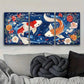 3pcs Red and White Koi Fish with Vibrant Metal Print Ready to Hang Art