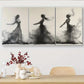 3pcs Flowing Black White Figures Smoky Perfect Wall Art Set Canvas Framed 40x60cm - High Quality Print 100% Australian Made Wall Canvas Ready to Hang