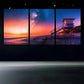 3pcs Beach View Wooden Home Sunset Metal Print Ready to Hang Art