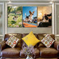 3pcs King Charles Spaniel Modern Abstract Metal Print Ready to Hang Art