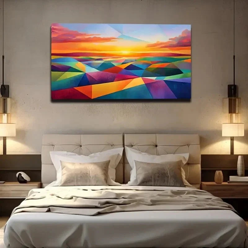 Abstract Colorful Earth Space Wall Art Canvas Office Home Room Framed 120x60cm