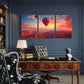 3pcs  Hot Air Balloon Landscape, Sunset Glow, sky Wall Art Set Canvas Framed 40x60cm - High Quality Print 100% Australian Made Wall Canvas Ready to Hang
