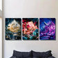 3pcs Sci-Fi Fantasy Landscape Theme Wall Art Set Canvas Framed 40x60cm - High Quality Print 100% Australian Made Wall Canvas Ready to Hang