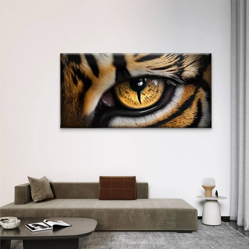 Eye Of The Tiger Perfect Wall Art Canvas Office Home Room Framed 80x45cm
