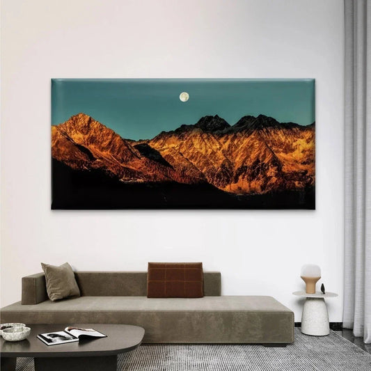 Landscape with Vibrant Mountain Wall Art Canvas Office Home Room Framed 80x45cm