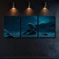 3pcs Astronaut on the Ground with Starry Sky Wall Art Set Canvas Framed 40x60cm - High Quality Print 100% Australian Made Wall Canvas Ready to Hang