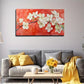 Blooming White Flowers Soft Wall Art Canvas Office Home Room Framed 120x60cm