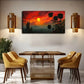 Rosebush Sunset Scene Romantic Wall Art Canvas Office Home Room Framed 120x60cm