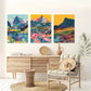 3pcs Elegant Cader Idris Yr Wyddfa Pen y Fan Wall Art Set Canvas Framed 40x60cm - High Quality Print 100% Australian Made Wall Canvas Ready to Hang