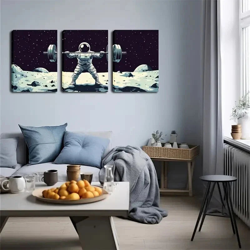 3pcs Stars in Dark Cosmic Illustration Style  Wall Art Set Canvas Framed 40x60cm - High Quality Print 100% Australian Made Wall Canvas Ready to Hang
