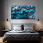 Blue Agate Texture Wall Art canvas office home room framed 120x60cm