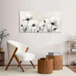 White & Black Botanical Rustic Wall Art Canvas Office Home Room Framed 120x60cm